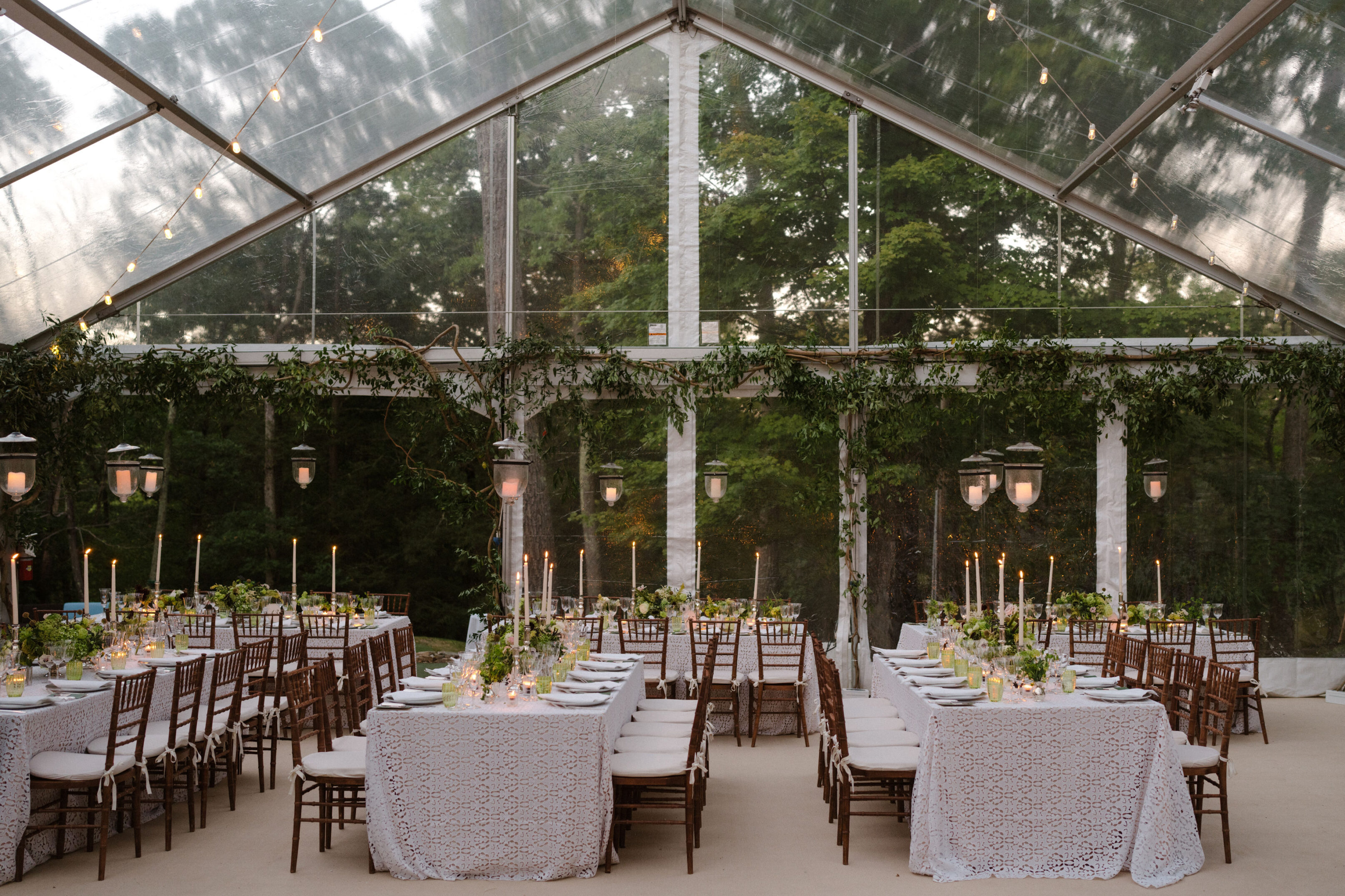 clear top wedding for upstate new york wedding