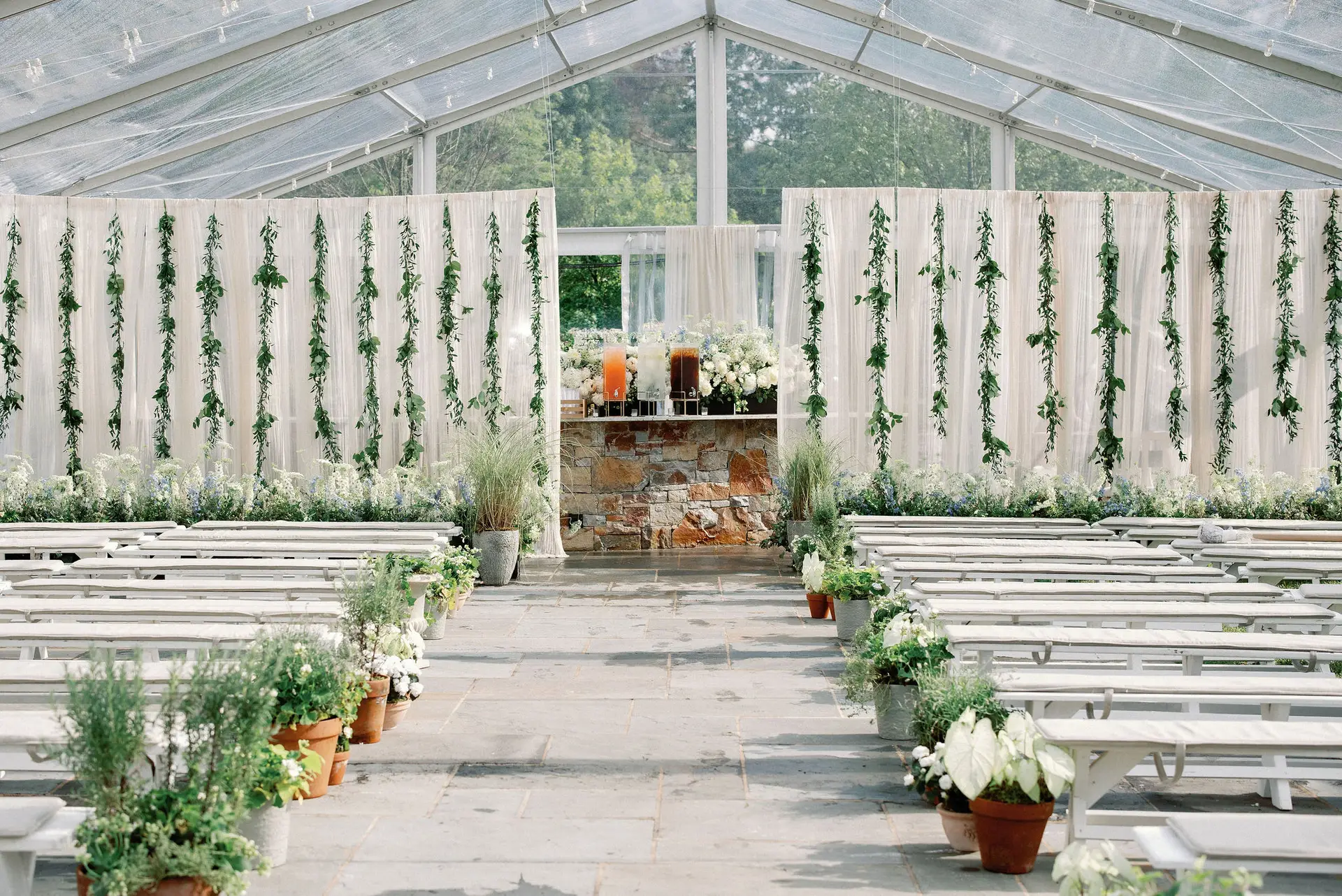 Clearspan Structure at Cedar Lakes Estate
Ceremony Clearspan Structure Tent
Rain Plan Ceremony Tent
Outdoor Wedding Ceremony
Greenwich Tent Event Rentals serving CT, NY, RI MA
Luxury Event Tent Rentals