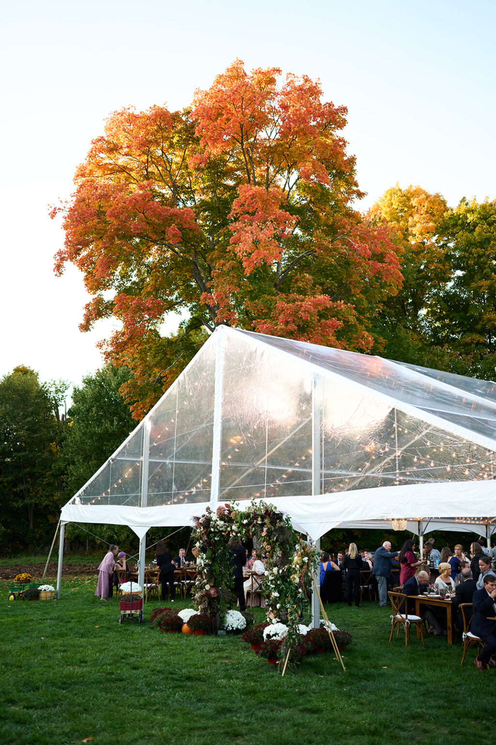 Clear Top Frame tent for wedding reception in connecticut