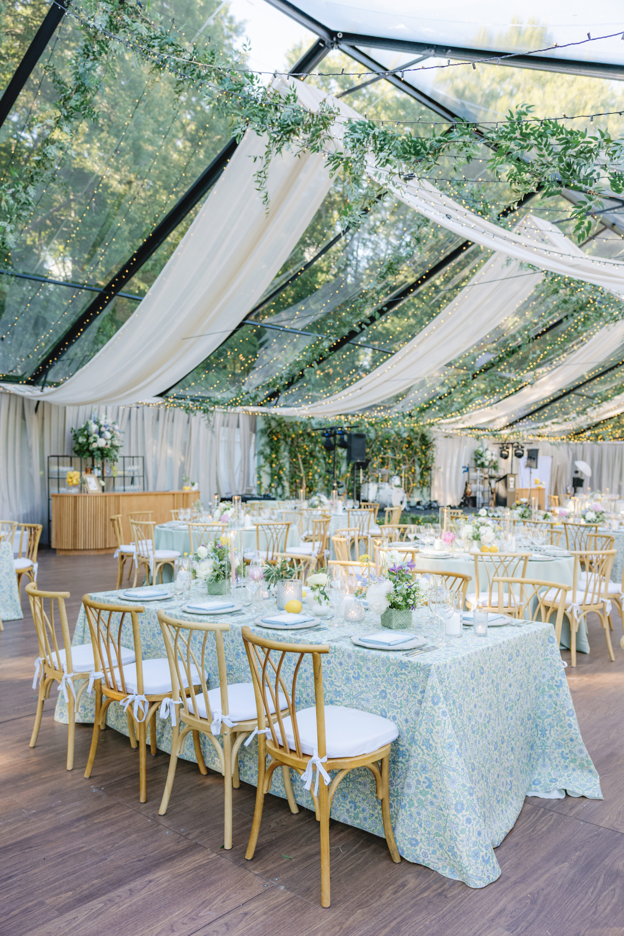 black frame wedding tent