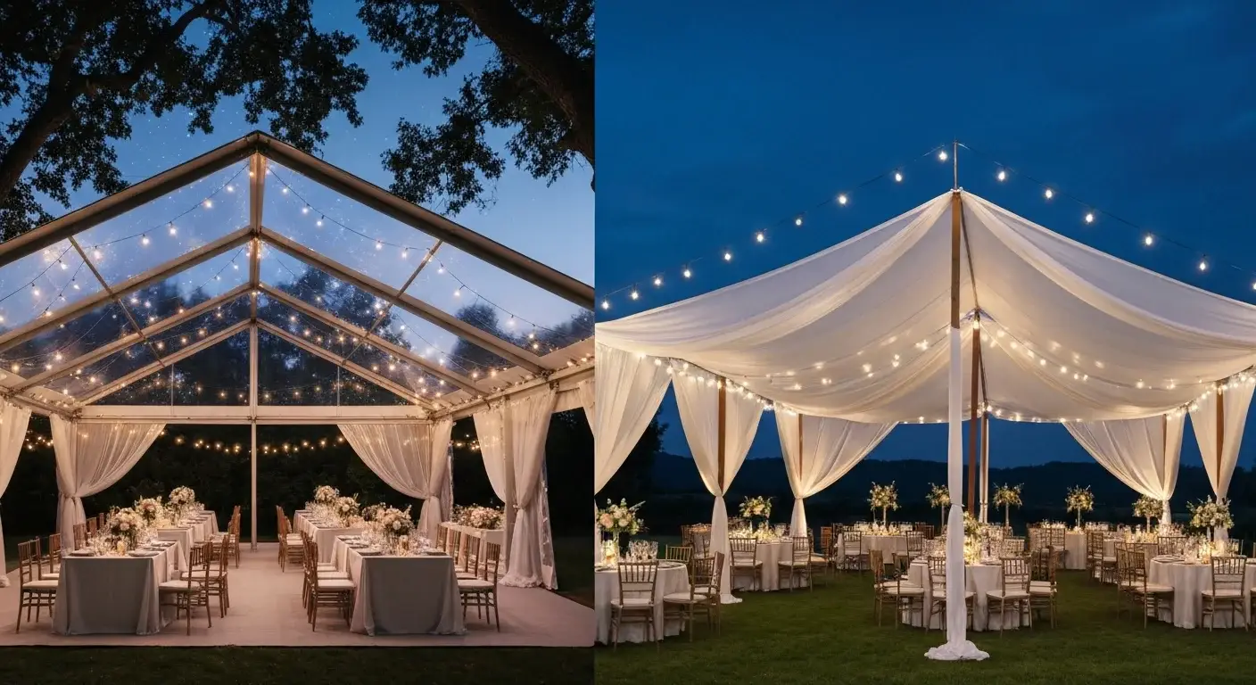 Structural Comparison: Clear Tops vs. Other Wedding Canopies