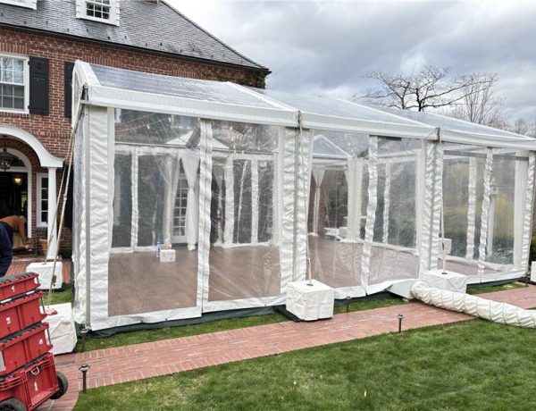 6M x 9M Losberger w. Chestnut FF, sidewalls and heat