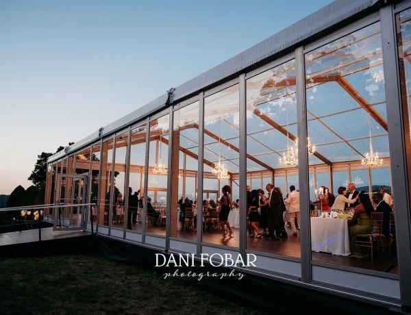 glass walls tent structure