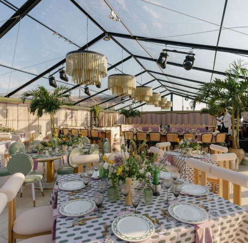 black frame tent