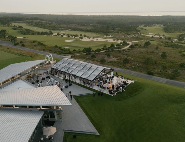 black frame tent wedding