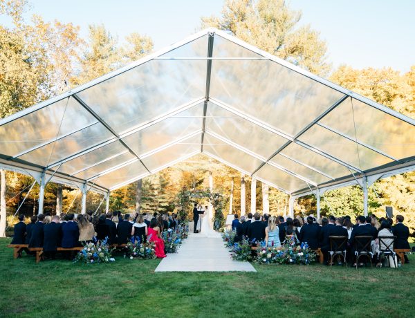 Clear Top Frame tent wedding ceremony
