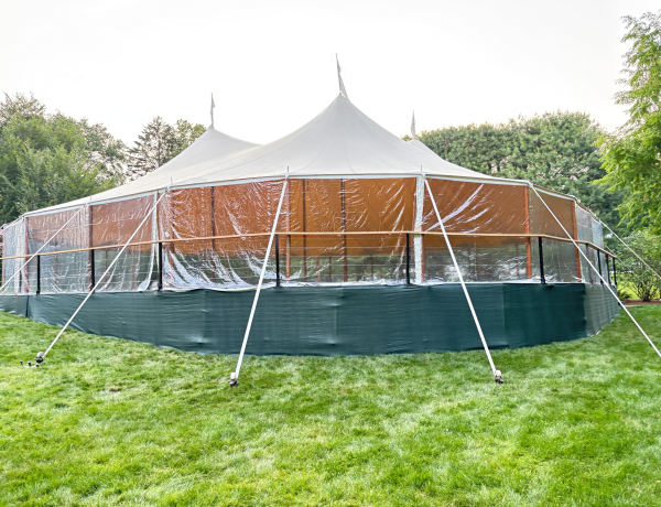 Sperry Tent with Leveled Flooring, Stairs and Cable Railing (1)